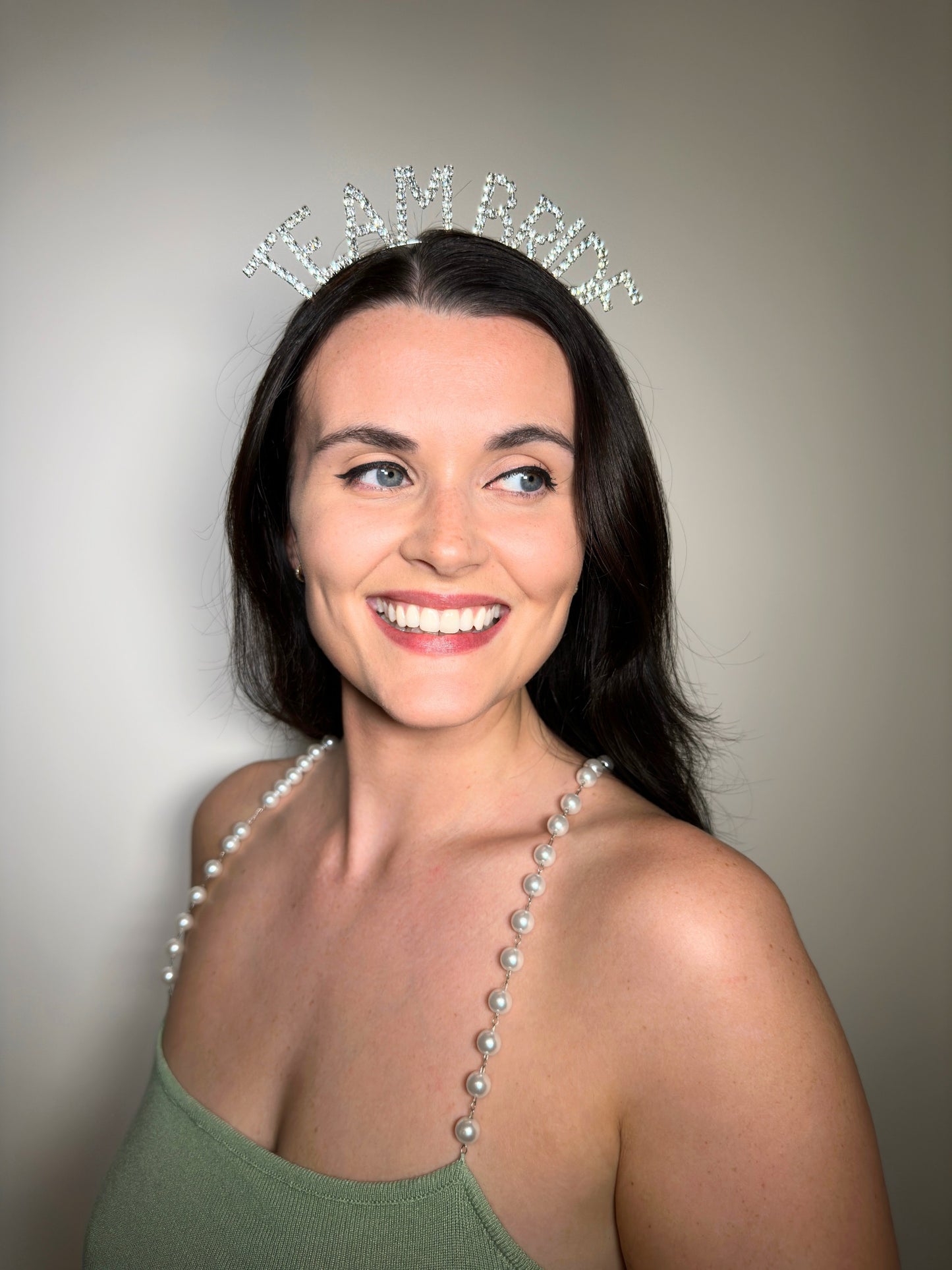 team Bride Headband in silver diamante design, by Minamollie