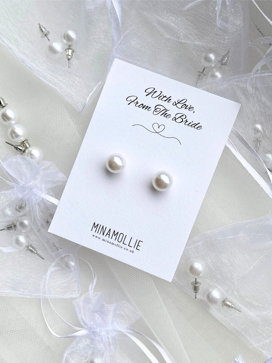 Bridal Party Gift Pearl Earrings