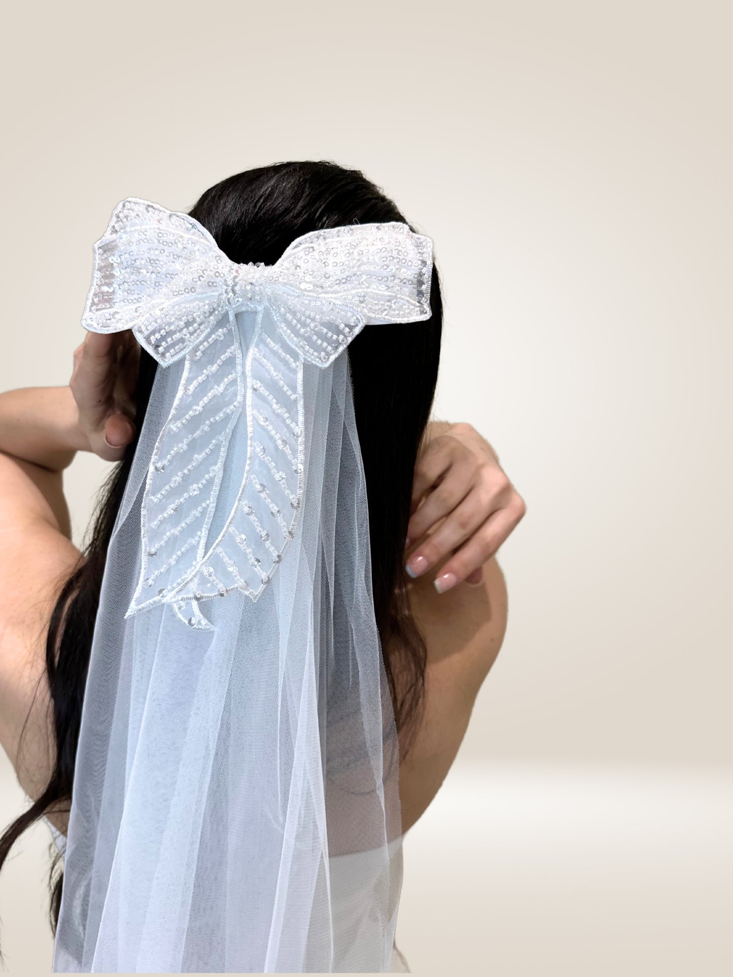 Embellished Tail Bow Veil