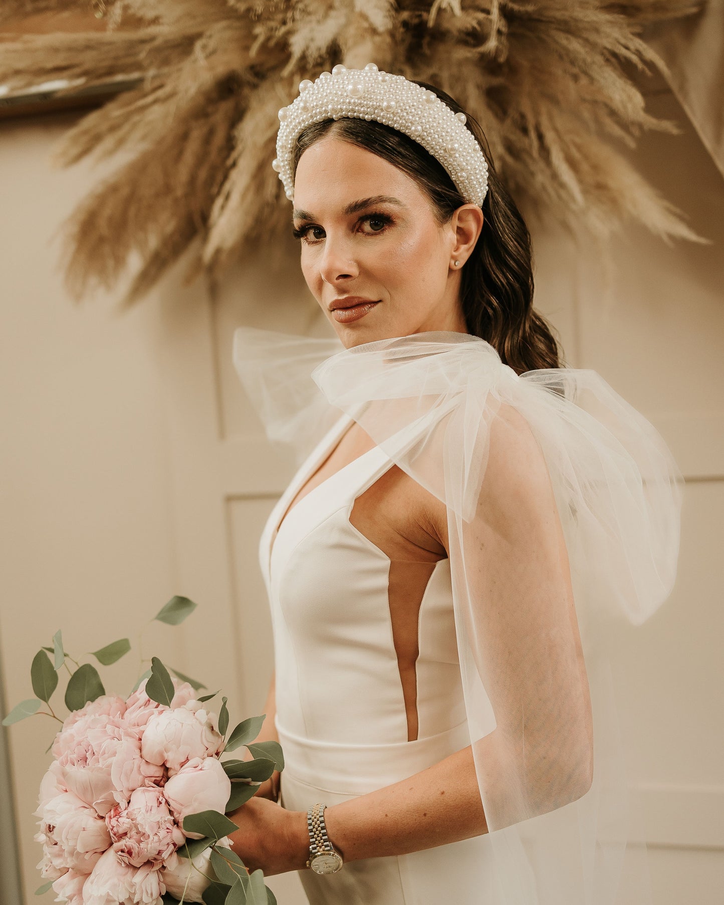 wedding hair piece with pearls, by Minamollie Design