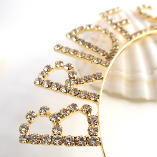 Bridesmaid headband in gold, diamante design