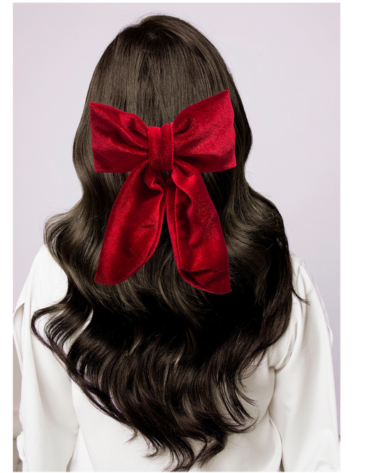 Velvet Hair Bow Clip