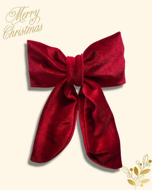 Velvet Hair Bow Clip