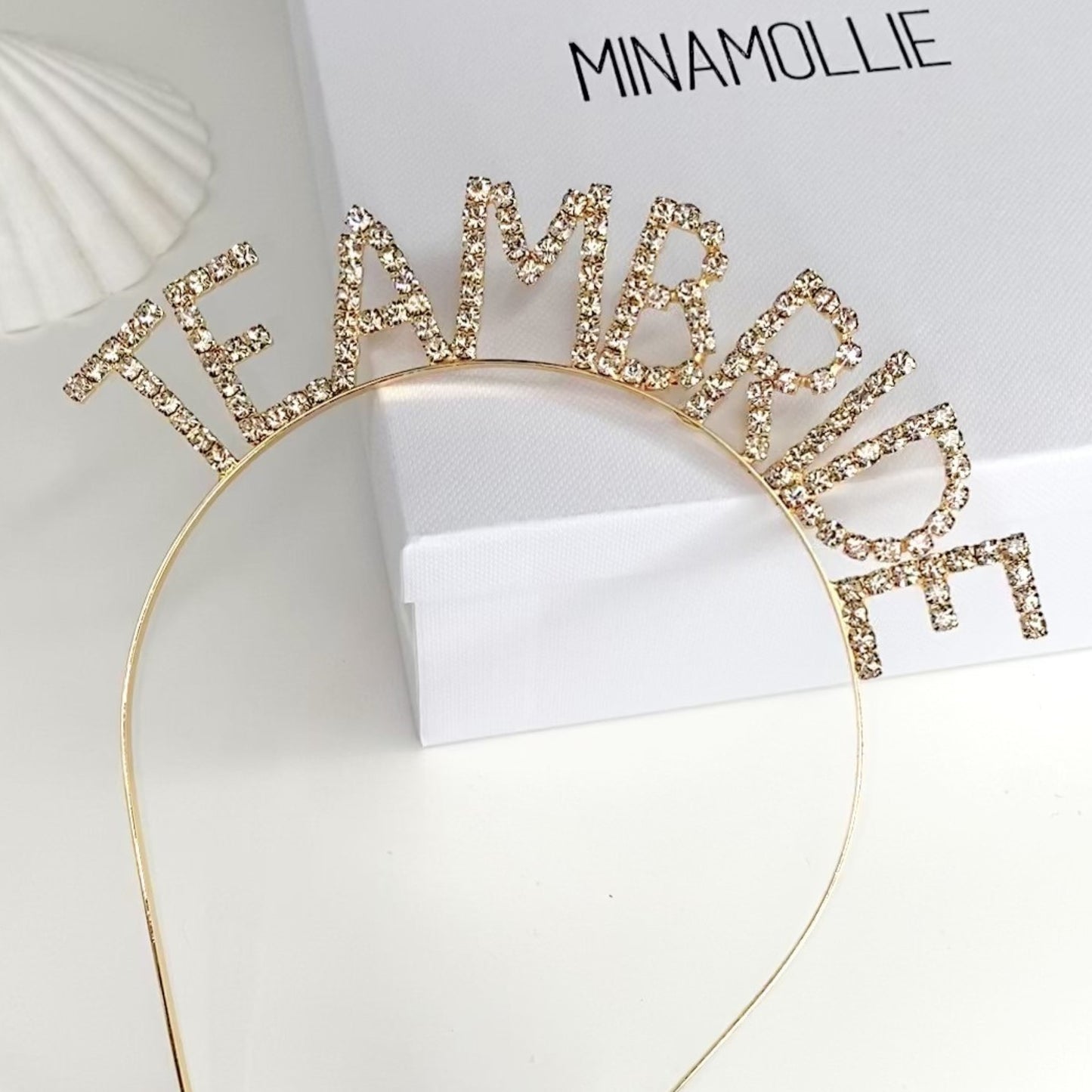 team bride hen do headband in gold. one size. Sparkly diamante design