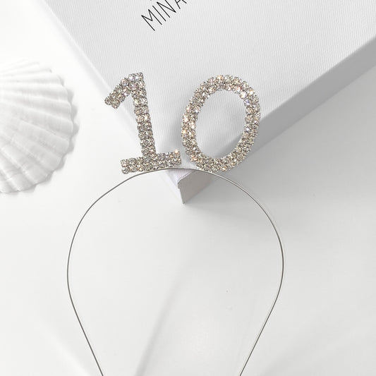 10th birthday gift tiara, diamante design in silver