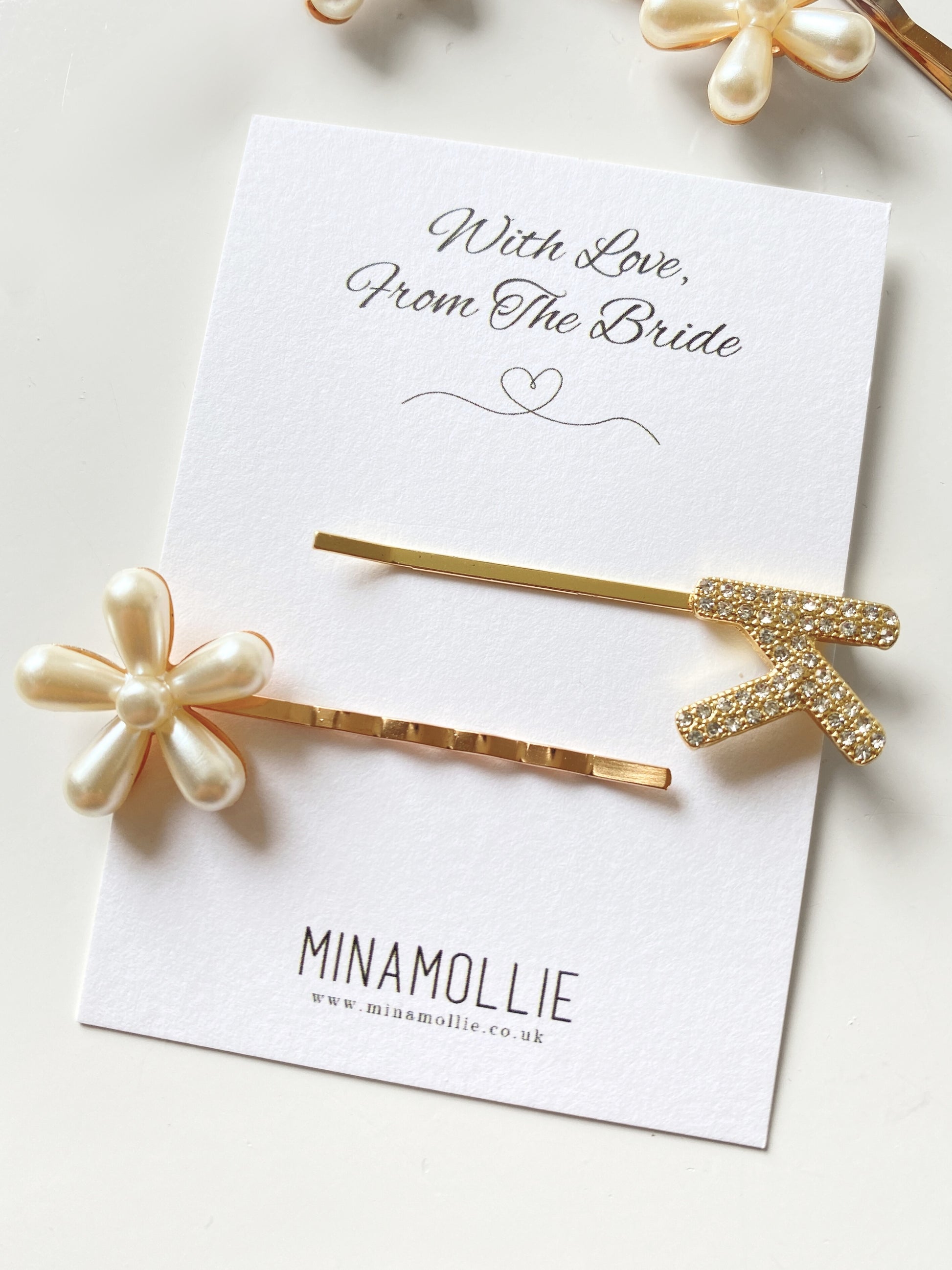 bridesmaid gifts hair clip, personalised 