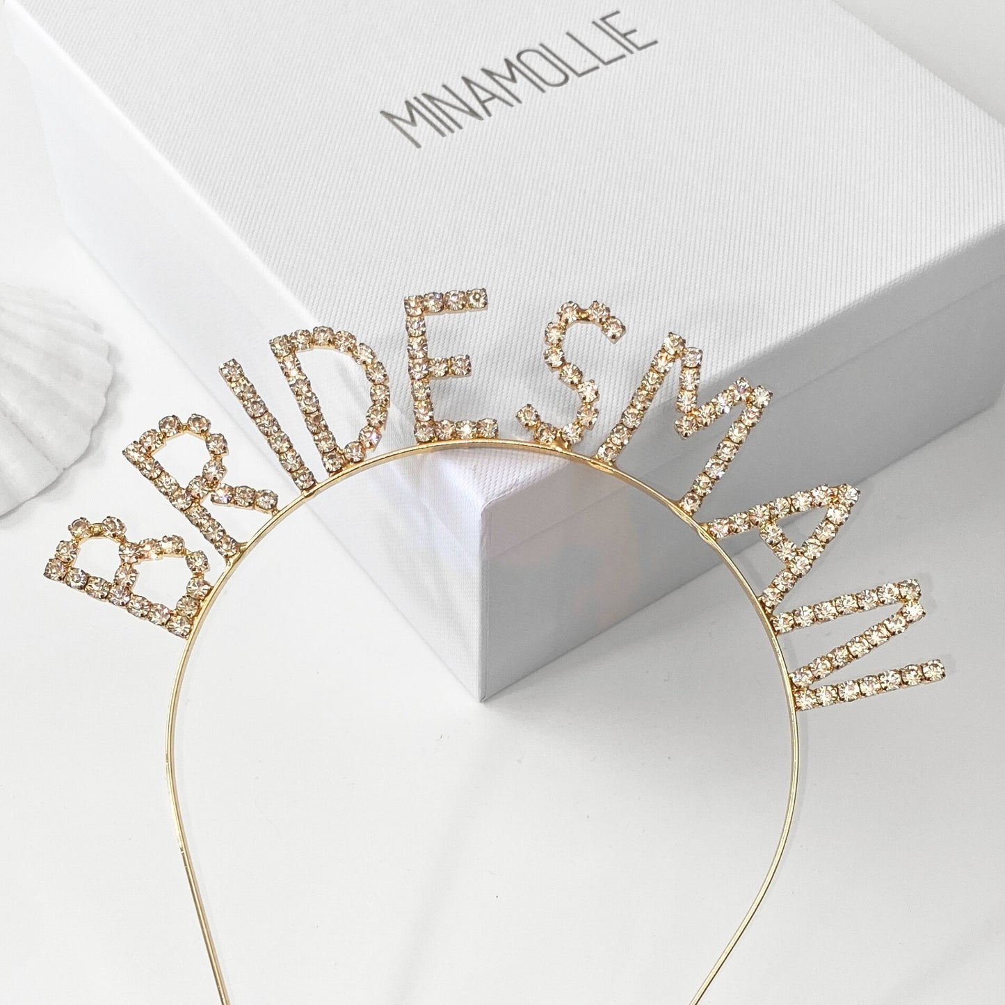Bridesmaid Headband. diamante design in gold