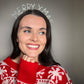 HO HO HO Slogan Christmas Crown in Silver