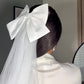 Bridal Hair Bow with Veil