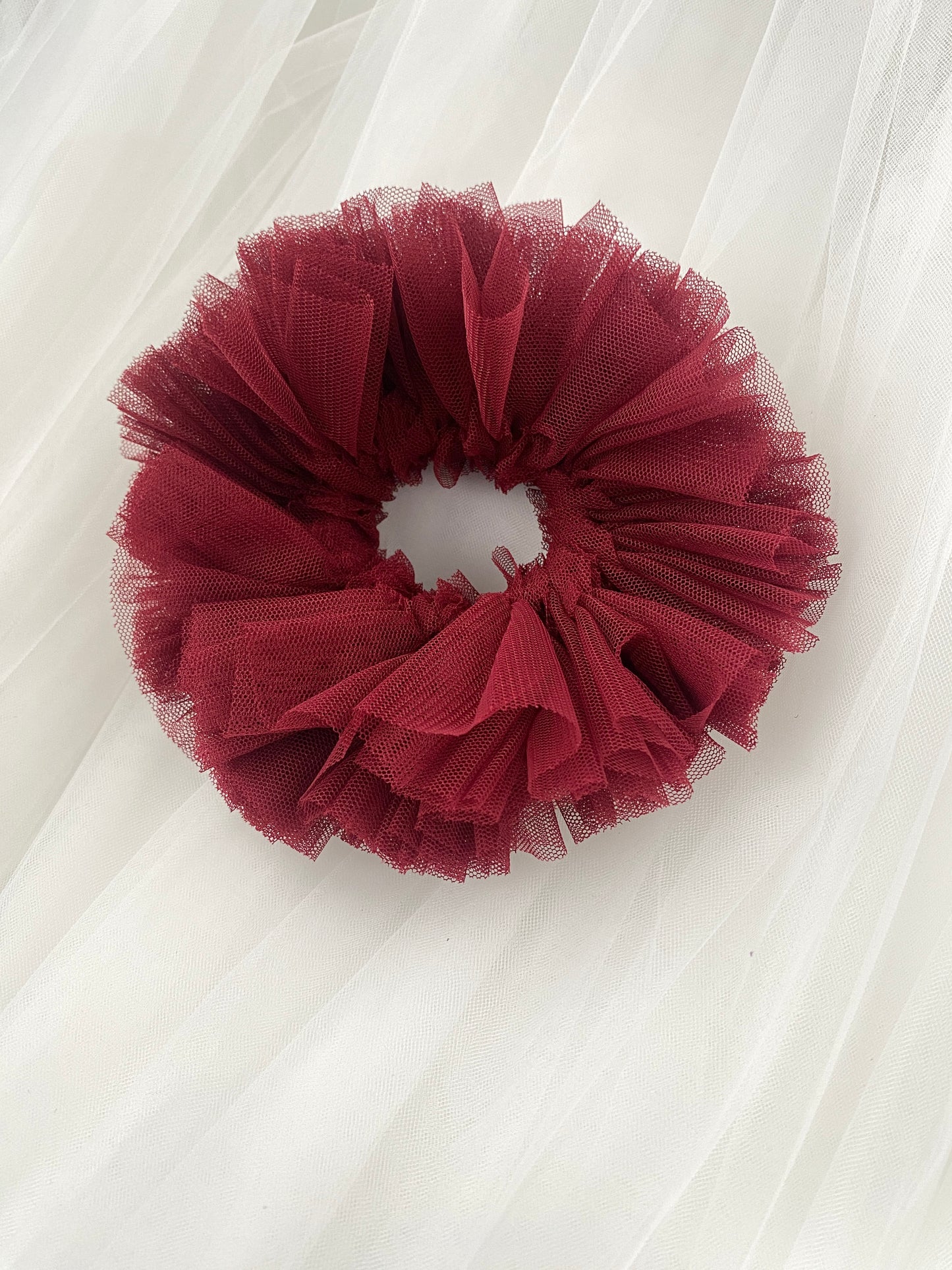 Bridesmaids Tulle Oversized XXL Scrunchie in Burgundy colour