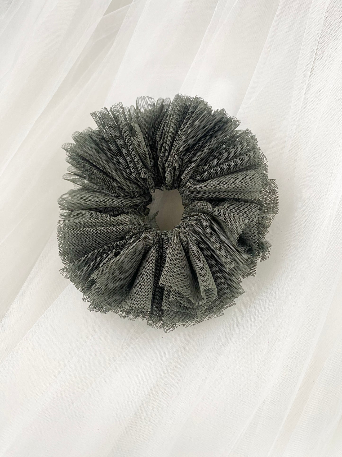 Dark Green Bridesmaids Tulle Oversized XXL Scrunchie