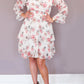 Aida White Floral Tiered Wrap Front Tea Dress