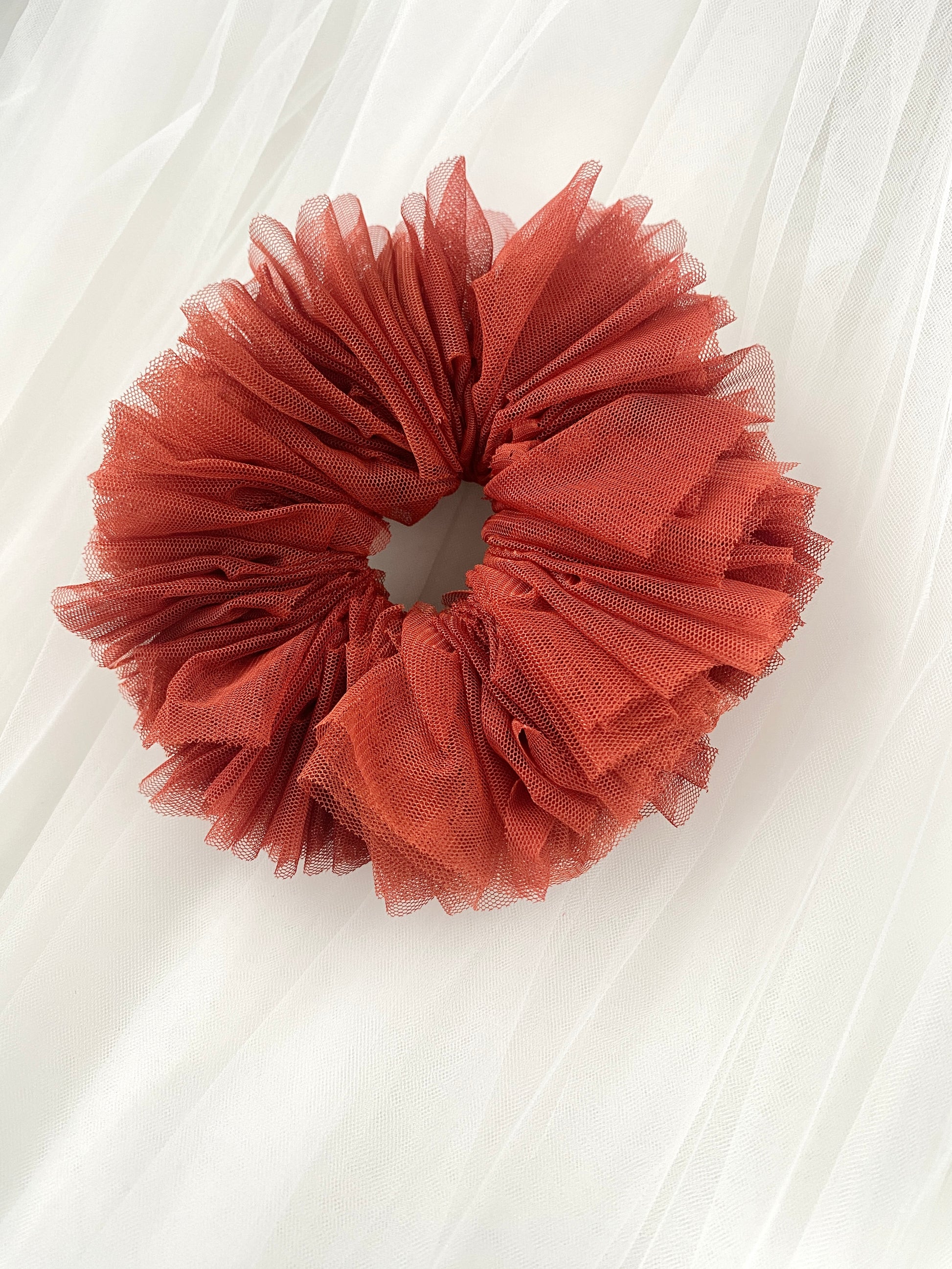 Bridesmaids Tulle Oversized XXL Scrunchie Rust