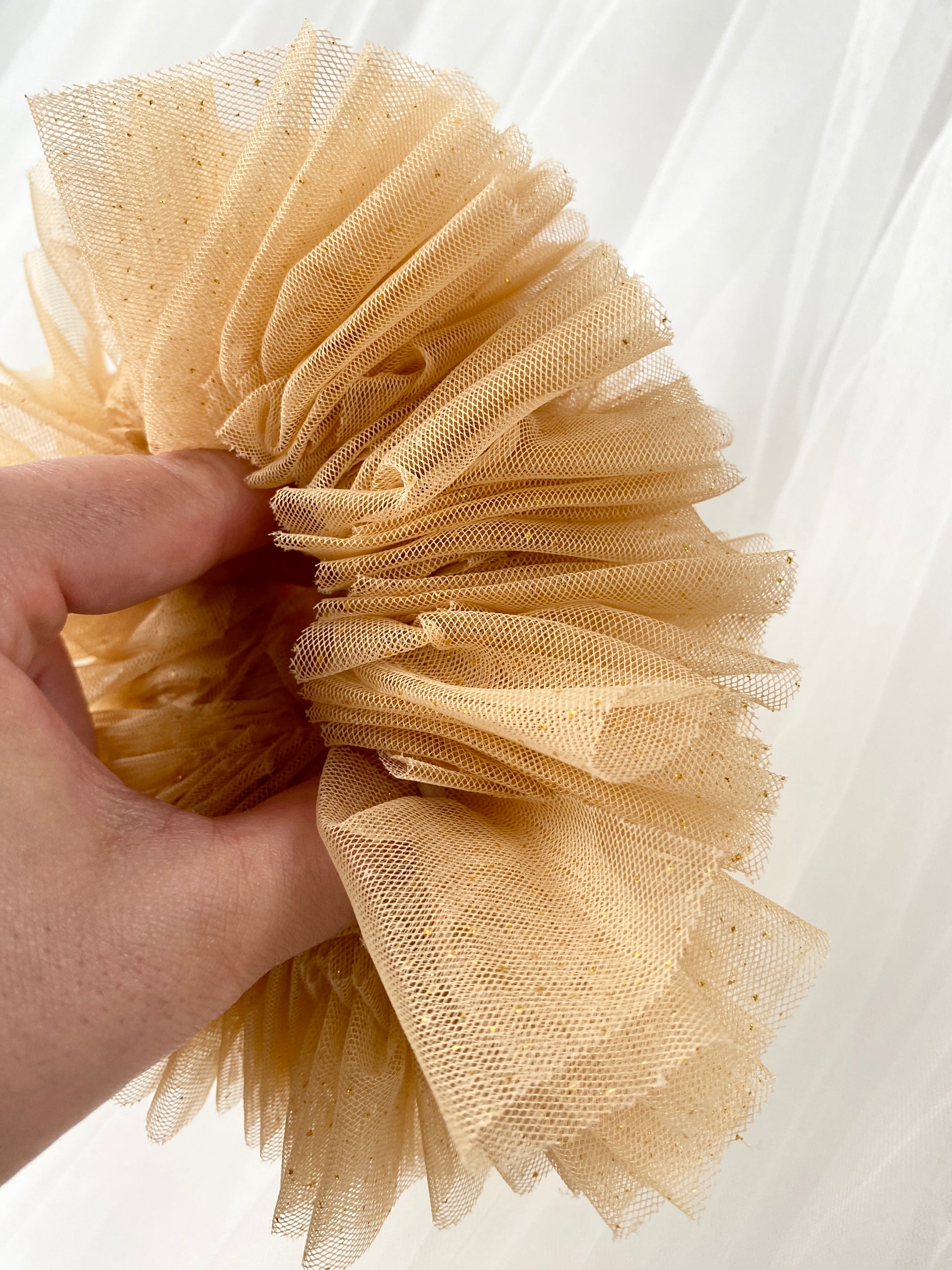Sparkly Gold Bridesmaids Tulle Oversized XXL Scrunchie
